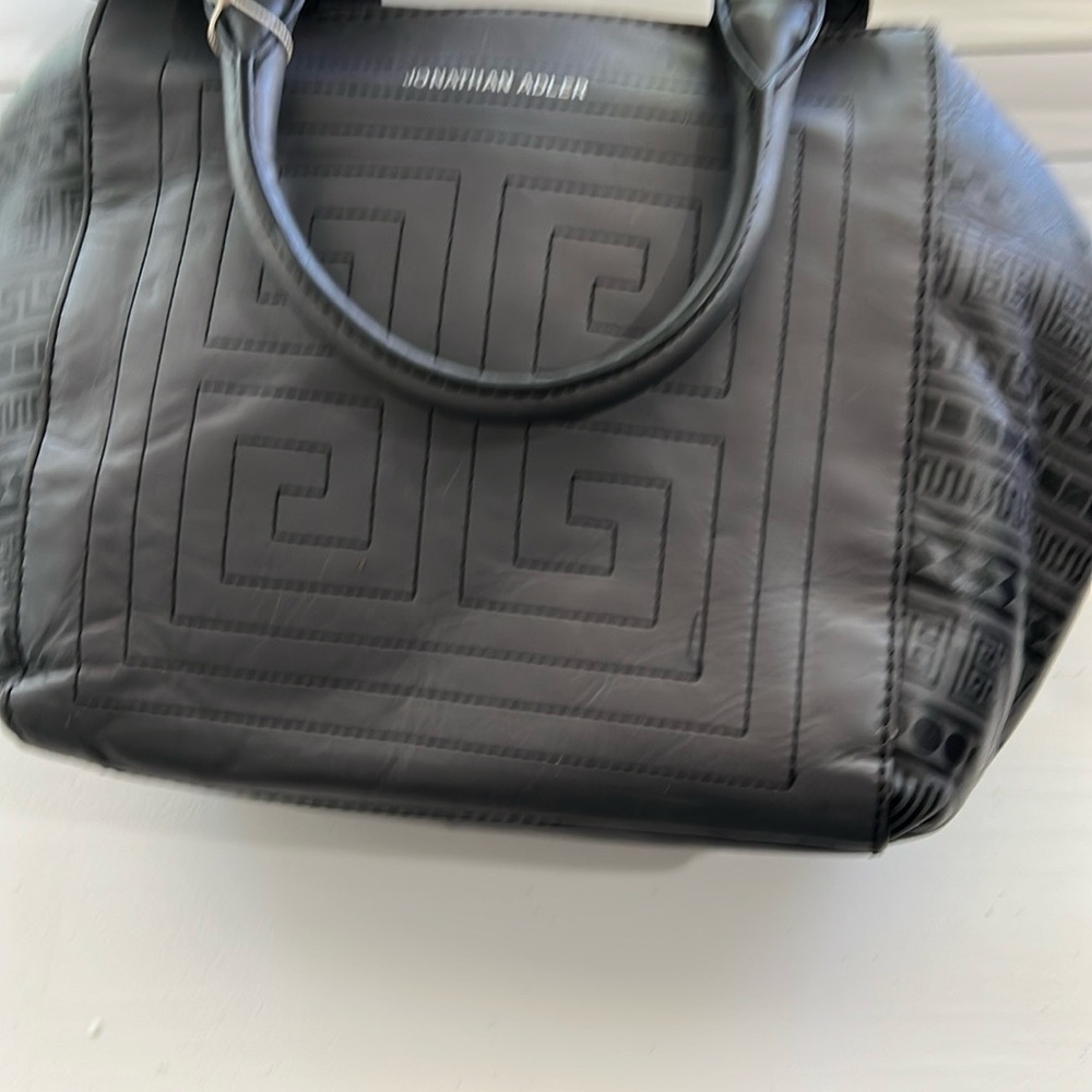 Jonathan Adler gray leather Satchel Bag with Structured Design - Picture 12 of 14